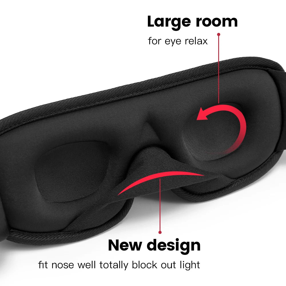3D Padded Sleep Mask – Light-Blocking Eye Cover