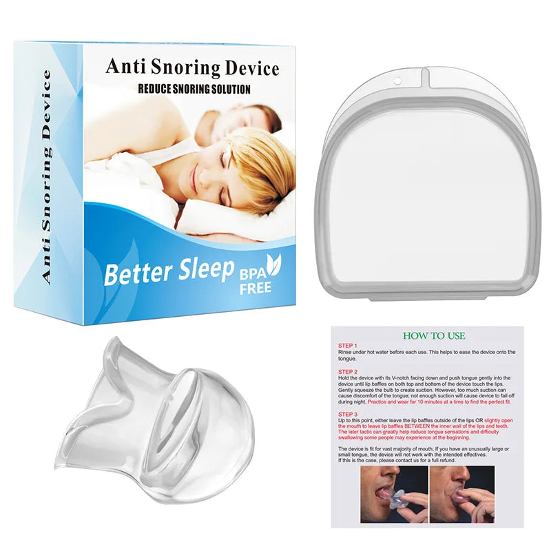 Medical Silicone Anti-Snore Device – Tongue Retainer Mouthpiece