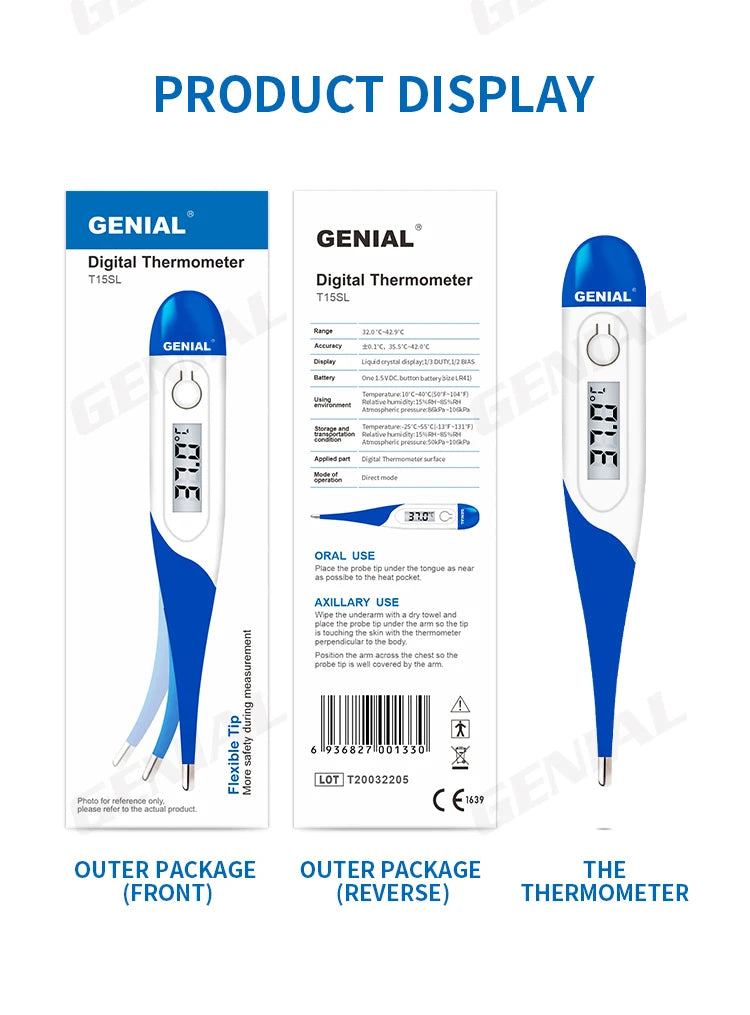 Digital Oral Thermometer – Fast 15-Second Reading