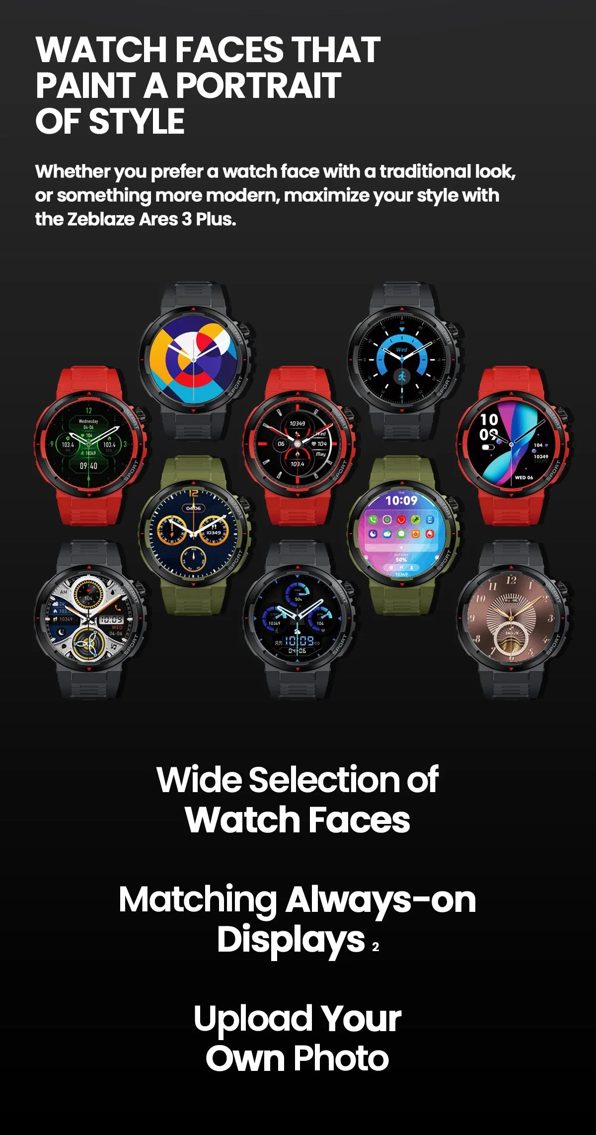 Zeblaze Ares 3 Plus – HD AMOLED Smartwatch