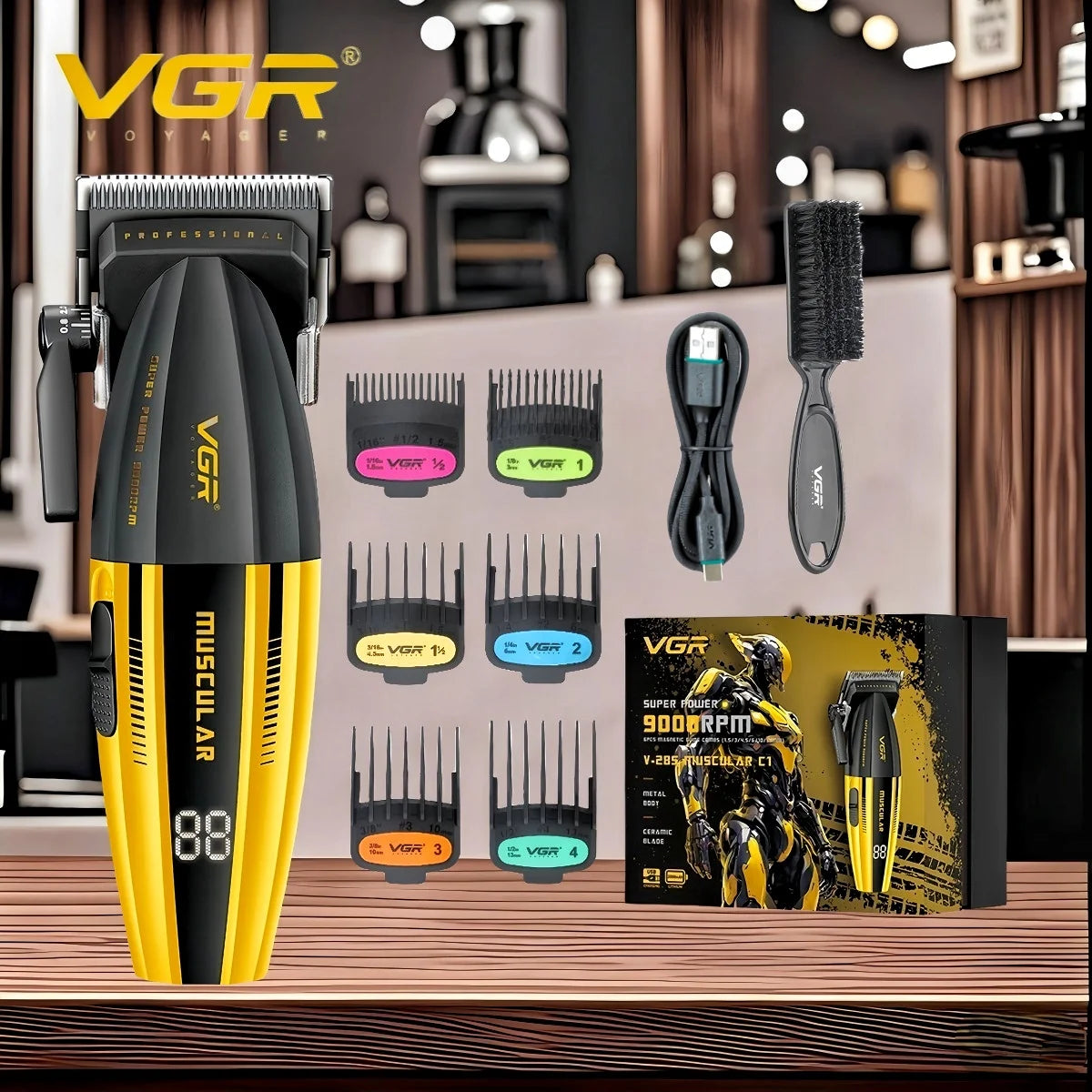 VGR V-285 Professional Hair Clipper – Cordless Barber Trimmer 9000 RPM