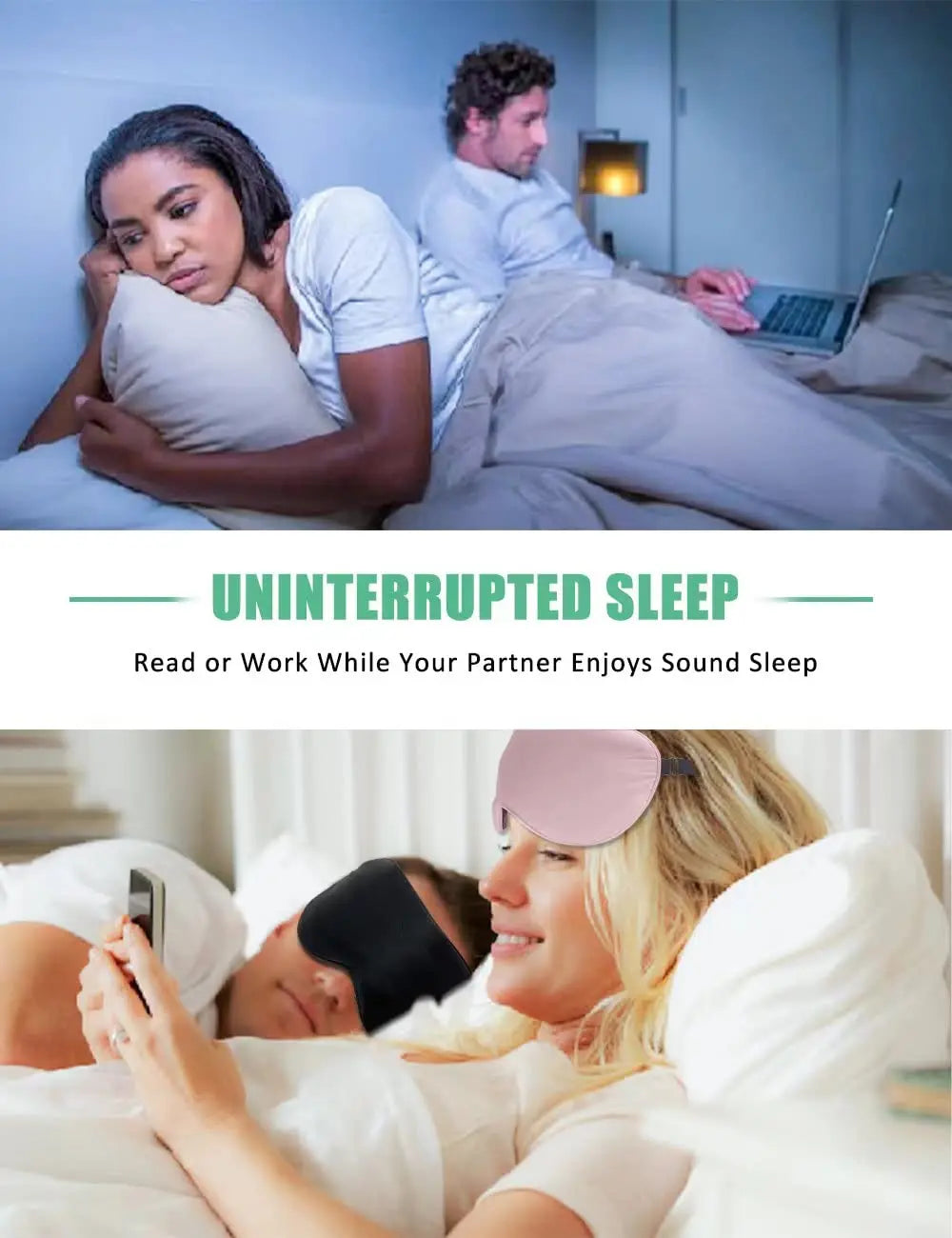 100% Natural Silk Sleep Mask with Adjustable Strap