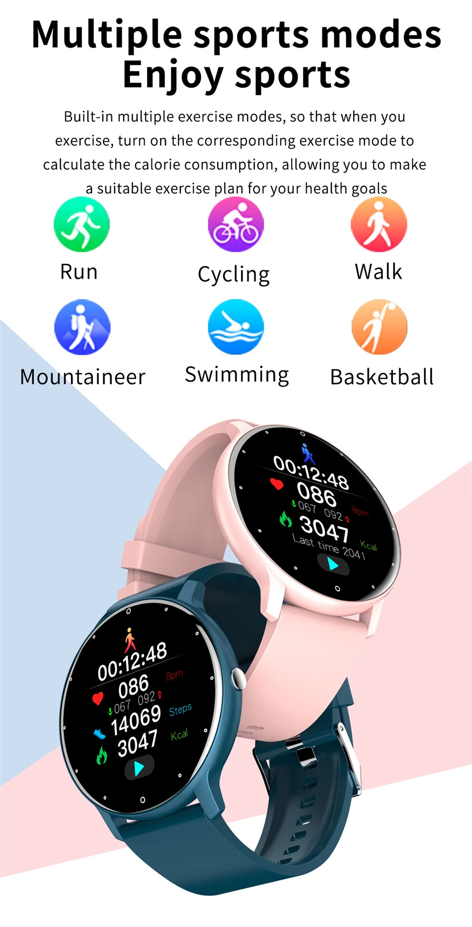 LIGE Full Touch Sport Smart Watch