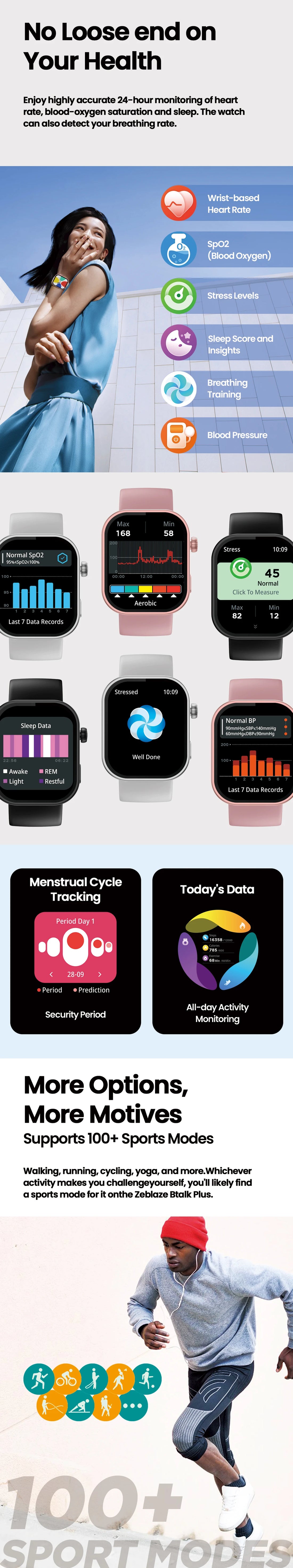 Zeblaze Btalk Plus Smartwatch – 2.03" HD Display, Voice Calling & Fitness Tracker