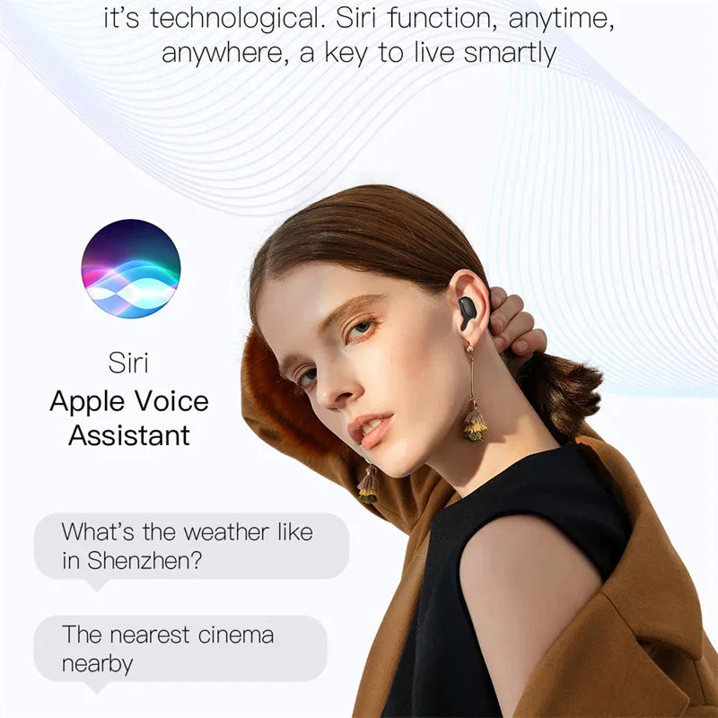 TWS E6S Wireless Bluetooth Earphones By Mic LED Display Stereo Noise Cancelling Headset With Charging Cable For All Smartphone