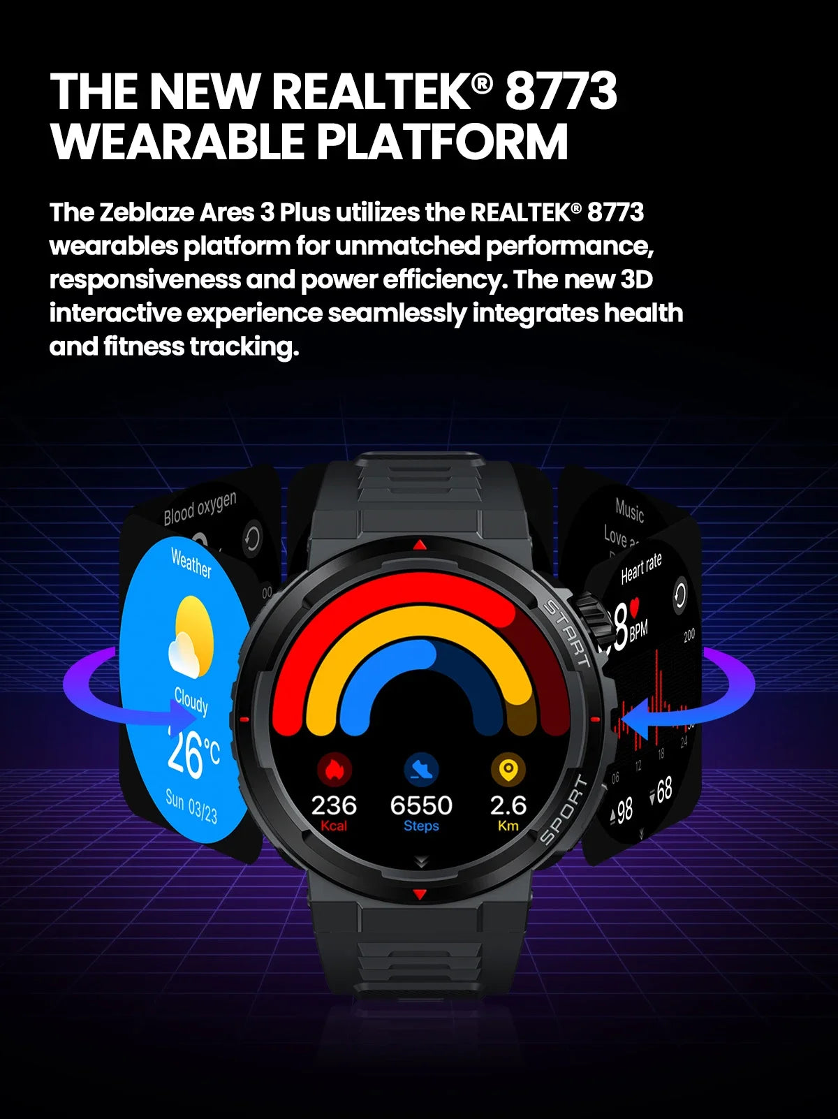 Zeblaze Ares 3 Plus – HD AMOLED Smartwatch