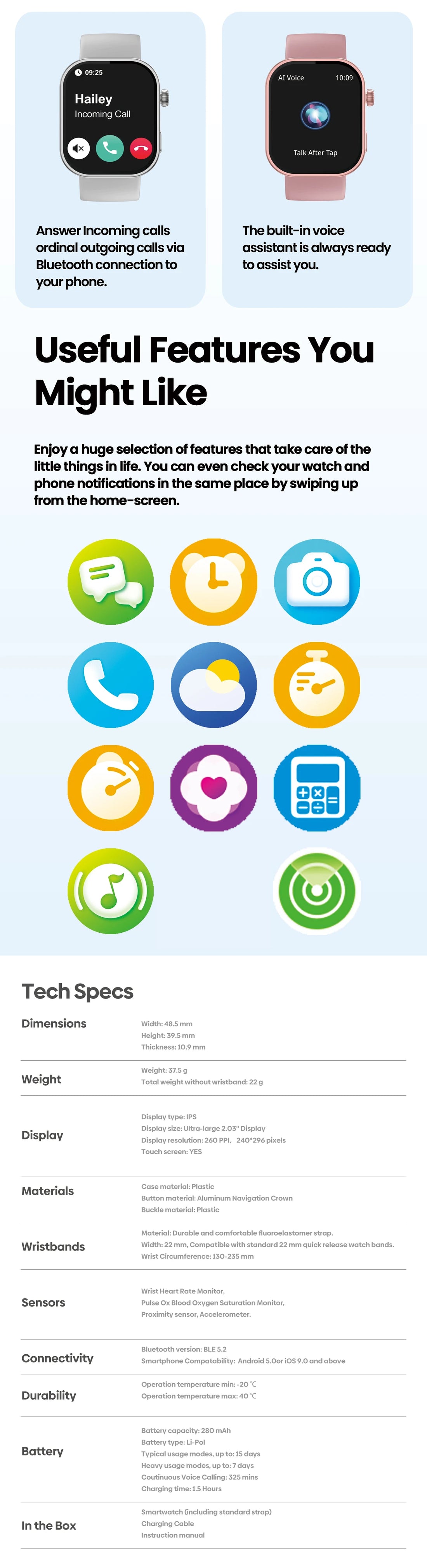 Zeblaze Btalk Plus Smartwatch – 2.03" HD Display, Voice Calling & Fitness Tracker