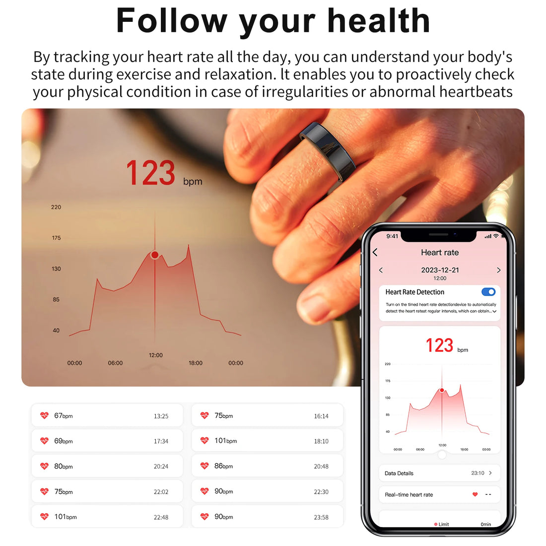 AMZMAX R02 Smart Ring – Fitness Tracker, Multi-Sport Modes, Waterproof