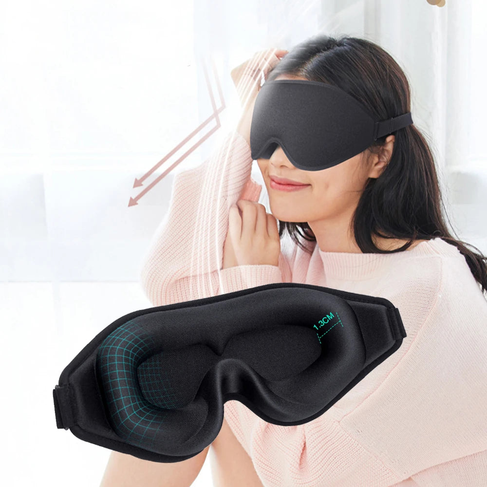3D Memory Foam Sleep Mask – Light-Blocking Eye Cover