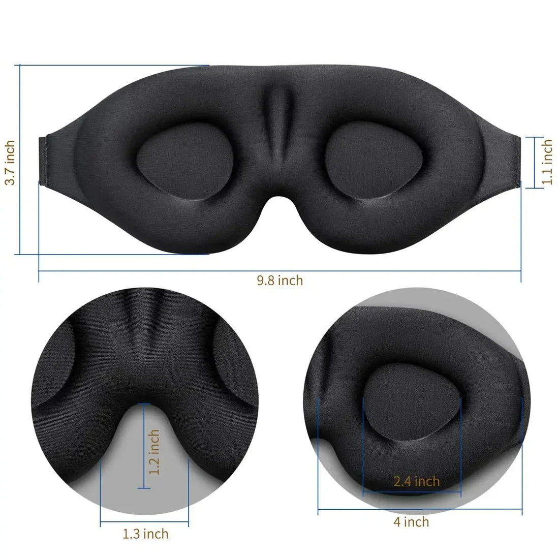 3D Contoured Eye Mask – Light-Blocking Sleep Blindfold