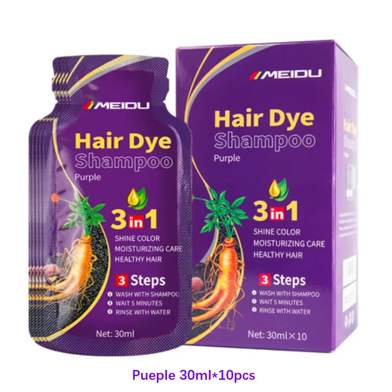3-in-1 Herbal Black Hair Dye Shampoo & Conditioner
