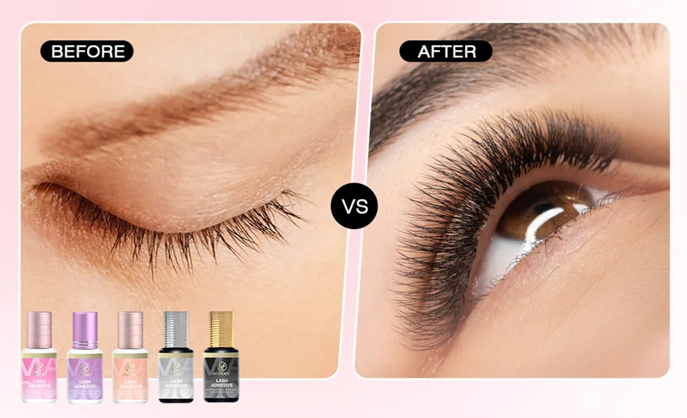 MAYOOC 0.3s Eyelash Extension Glue – Fast Dry Black Lash Adhesive for Sensitive Eyes