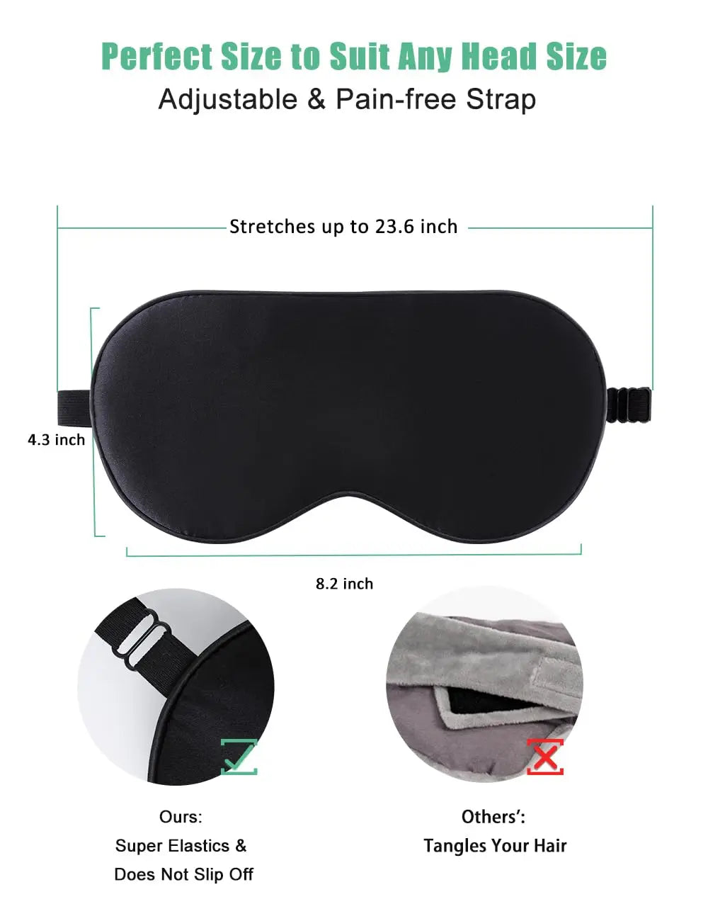 100% Natural Silk Sleep Mask with Adjustable Strap
