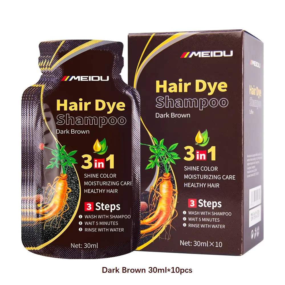 3-in-1 Herbal Black Hair Dye Shampoo & Conditioner