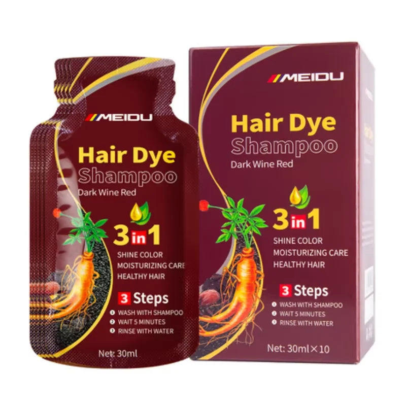 3-in-1 Herbal Black Hair Dye Shampoo & Conditioner