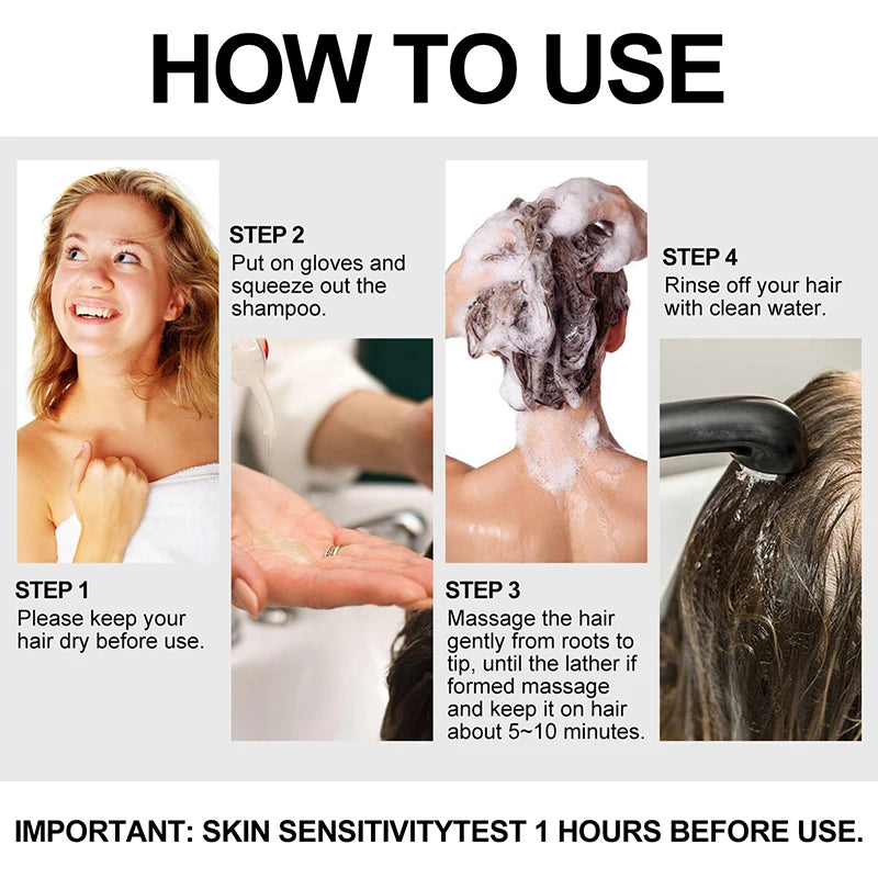 3-in-1 Herbal Black Hair Dye Shampoo & Conditioner