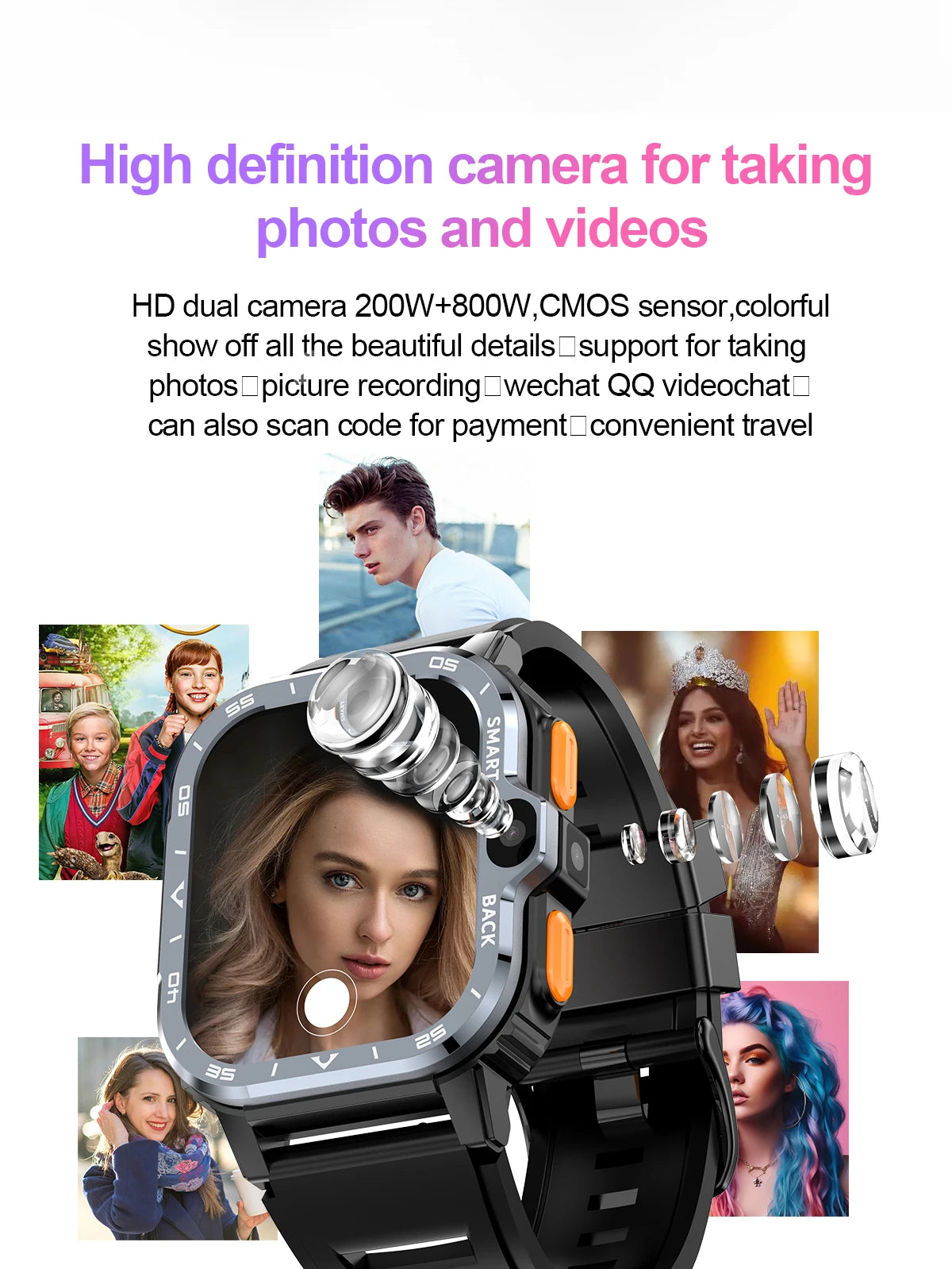 Roid Smart Watch – GPS, Dual Camera, 16+64G Storage, NFC, 4G SIM & WiFi