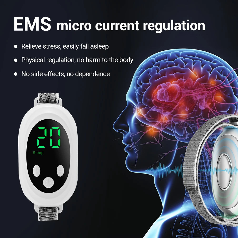 Microcurrent EMS Sleep Aid Device – Insomnia & Anxiety Relief Palm Massager