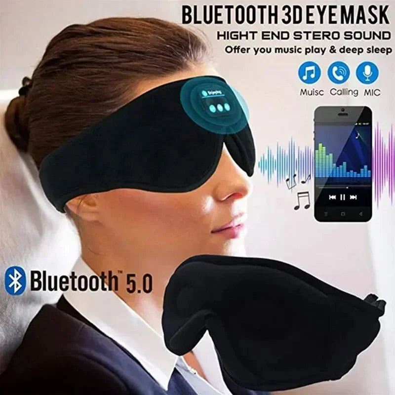 Bluetooth Sleep Headphones Eye Mask – 3D HD Speakers