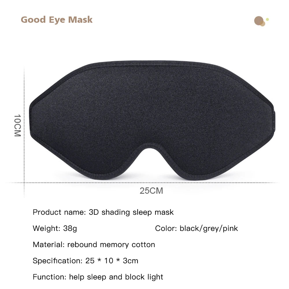 3D Memory Foam Sleep Mask – Light-Blocking Eye Cover