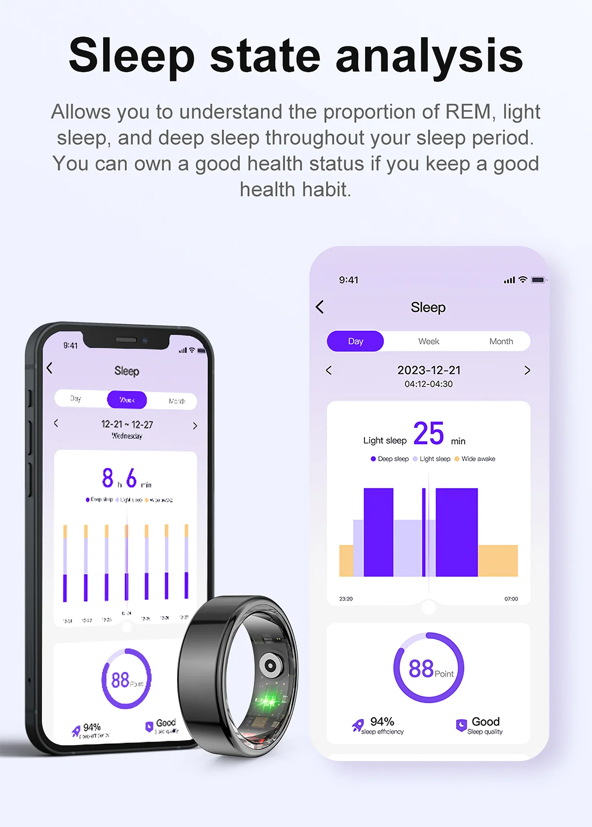 AMZMAX R02 Smart Ring – Fitness Tracker, Multi-Sport Modes, Waterproof