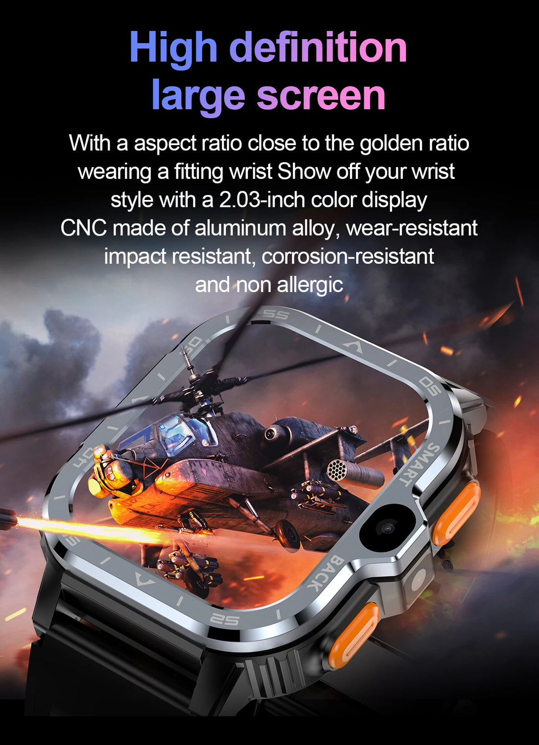 Roid Smart Watch – GPS, Dual Camera, 16+64G Storage, NFC, 4G SIM & WiFi