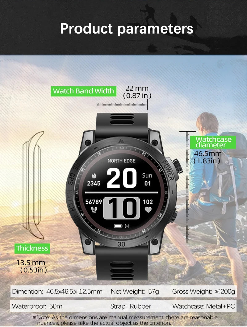 NORTH EDGE 2025 GPS Sport Smart Watch