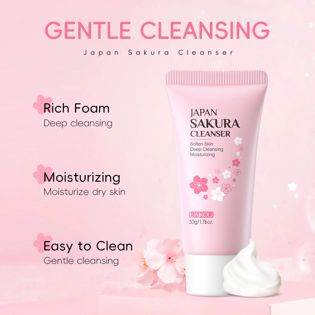 LAIKOU Sakura Gentle Face Cleanser 50g