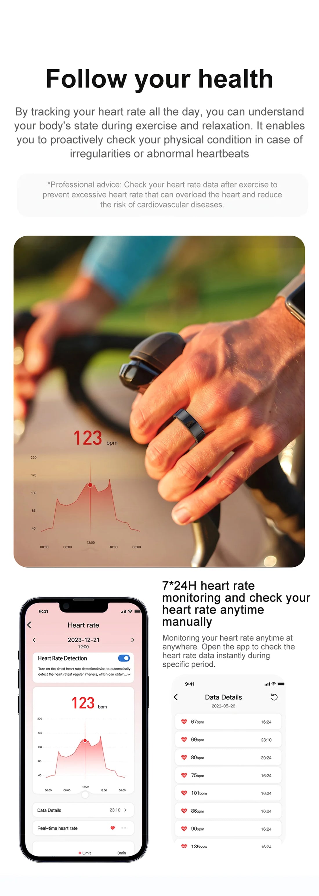 AMZMAX R02 Smart Ring – Fitness Tracker, Multi-Sport Modes, Waterproof