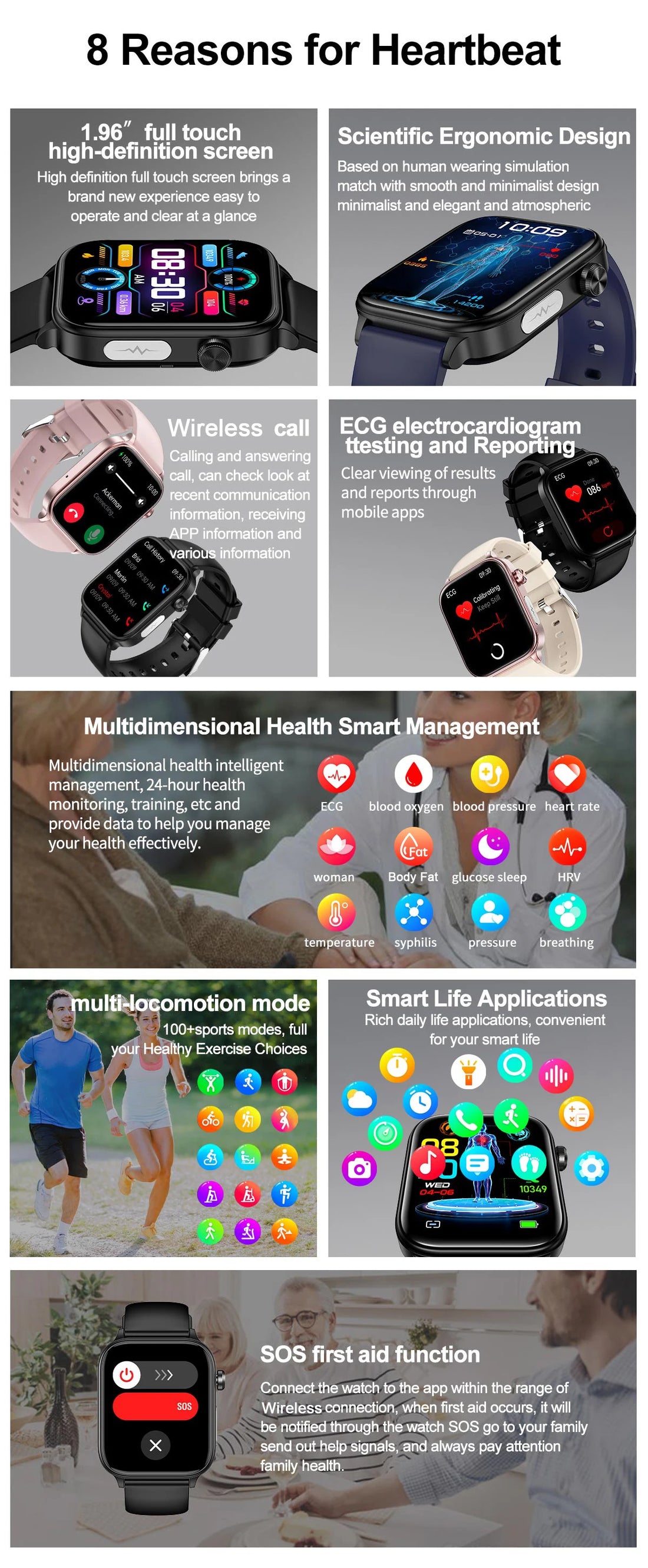 LIGE 2025 Smart Watch – ECG+PPG AI Health Diagnose Tracker for Men & Women