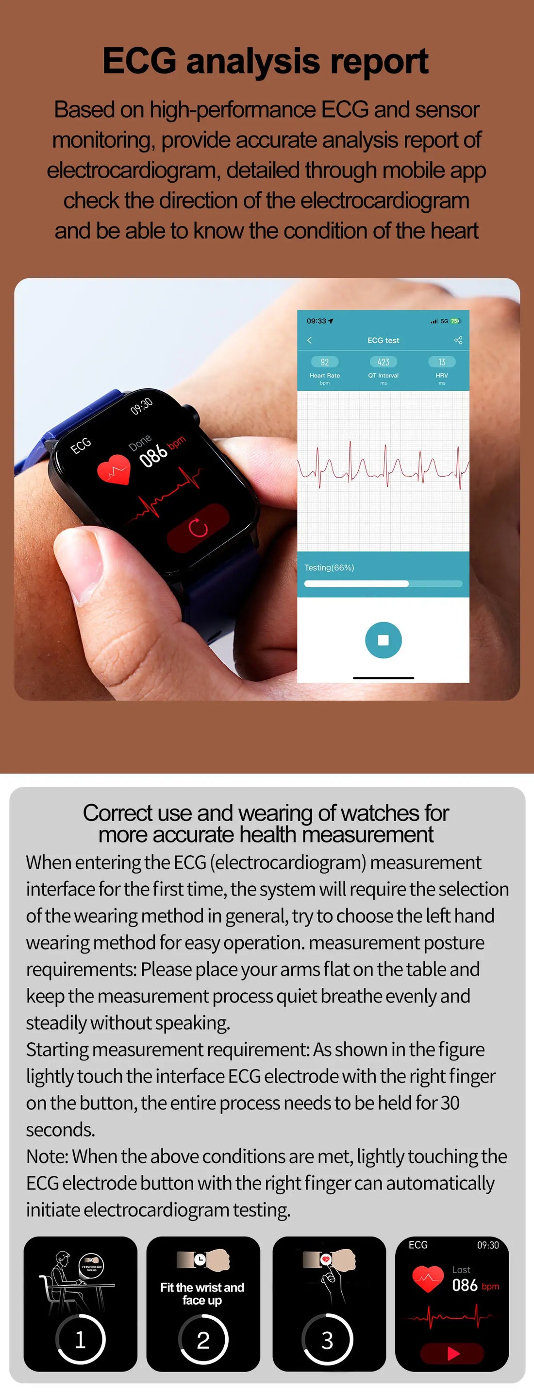 LIGE 2025 Smart Watch – ECG+PPG AI Health Diagnose Tracker for Men & Women