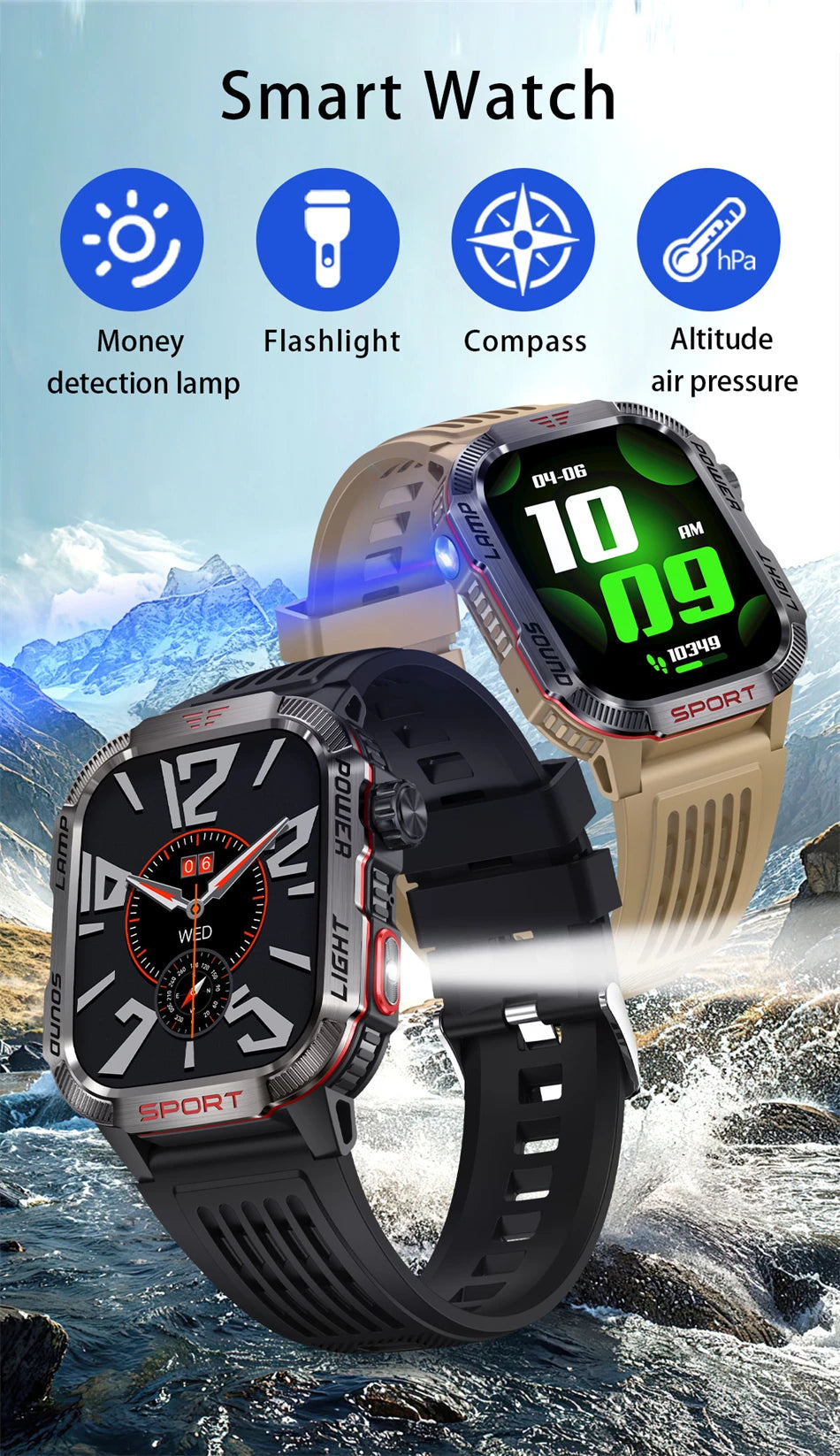 Military GPS Smart Watch – Outdoor Sports Tracker