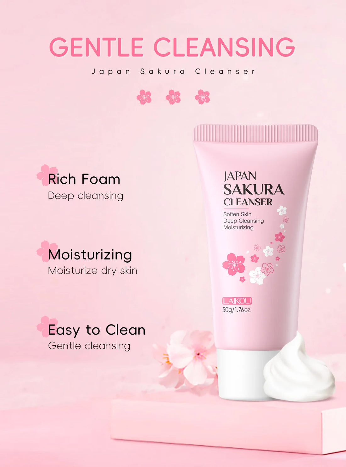 LAIKOU Sakura Gentle Face Cleanser 50g