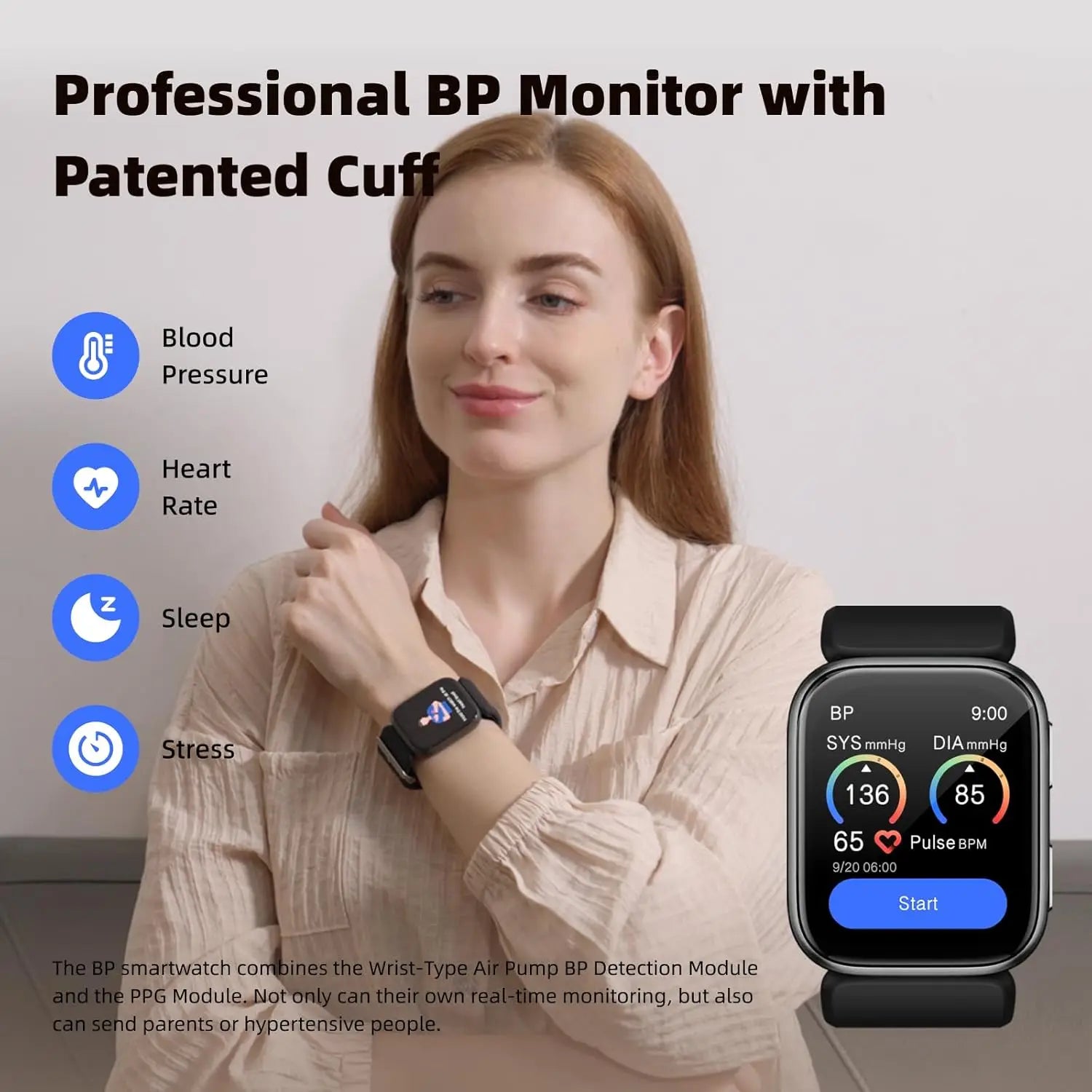 24-Hour Holter Smart Watch – BP & Health Tracker