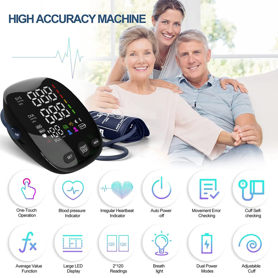 Kingclinic Portable Arm Digital Blood Pressure Monitor