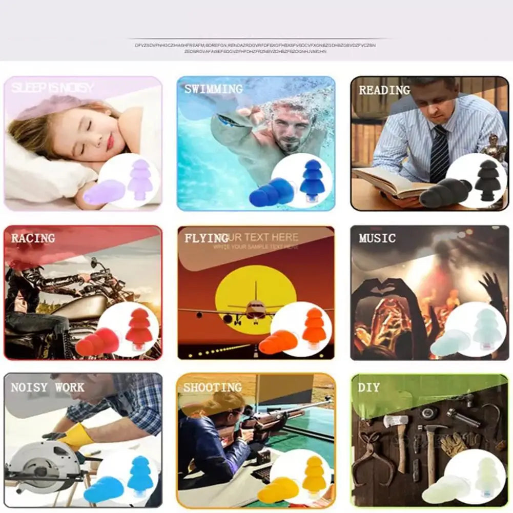 Silicone Noise Reduction Earplugs – Sleep & Soundproof Protection