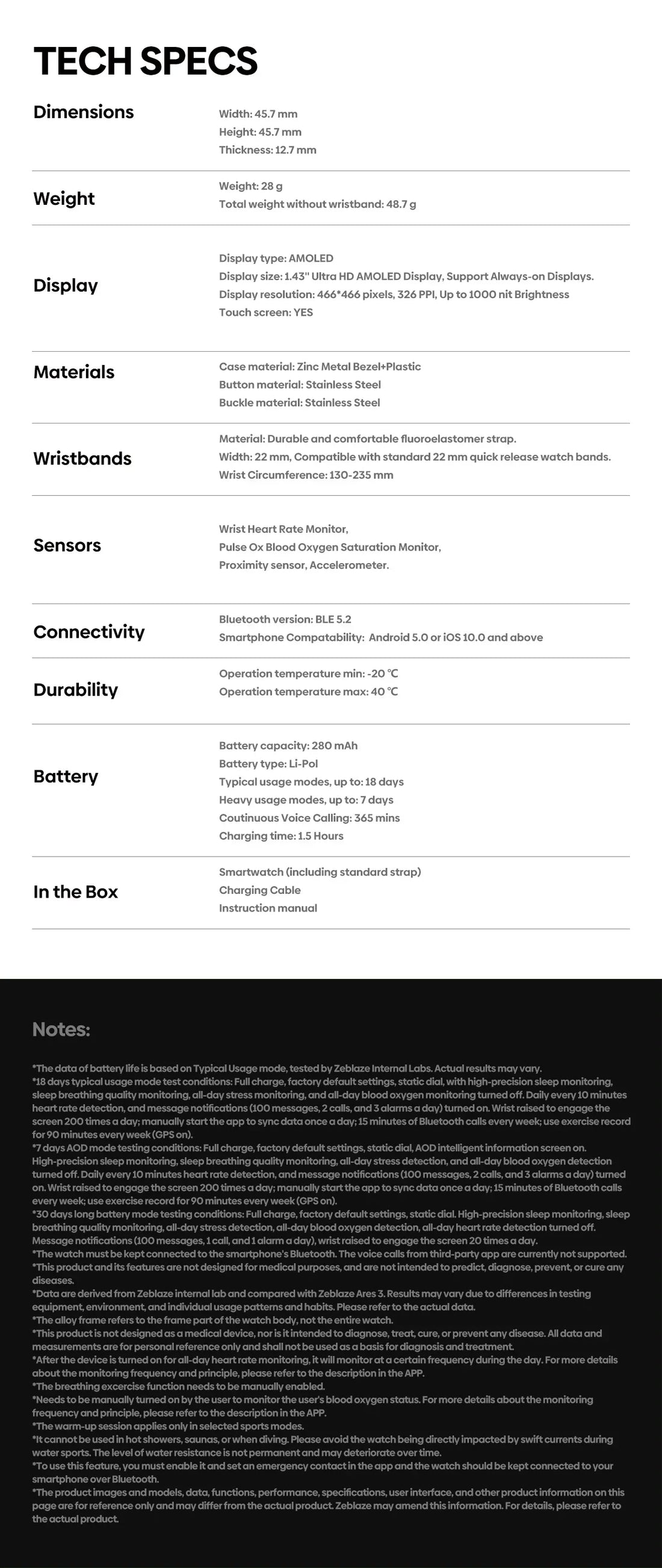 Zeblaze Ares 3 Plus – HD AMOLED Smartwatch