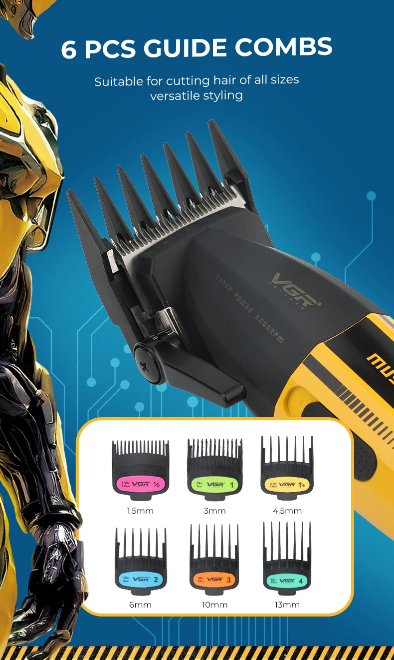 VGR V-285 Professional Hair Clipper – Cordless Barber Trimmer 9000 RPM