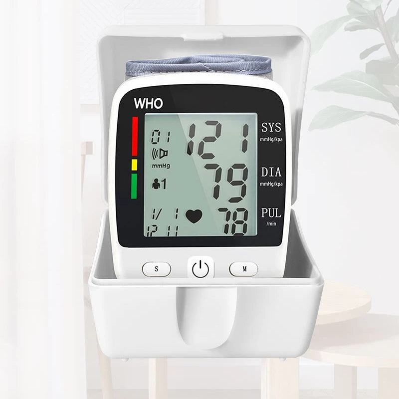 Rechargeable Digital Wrist Blood Pressure Monitor – LCD Display & Memory