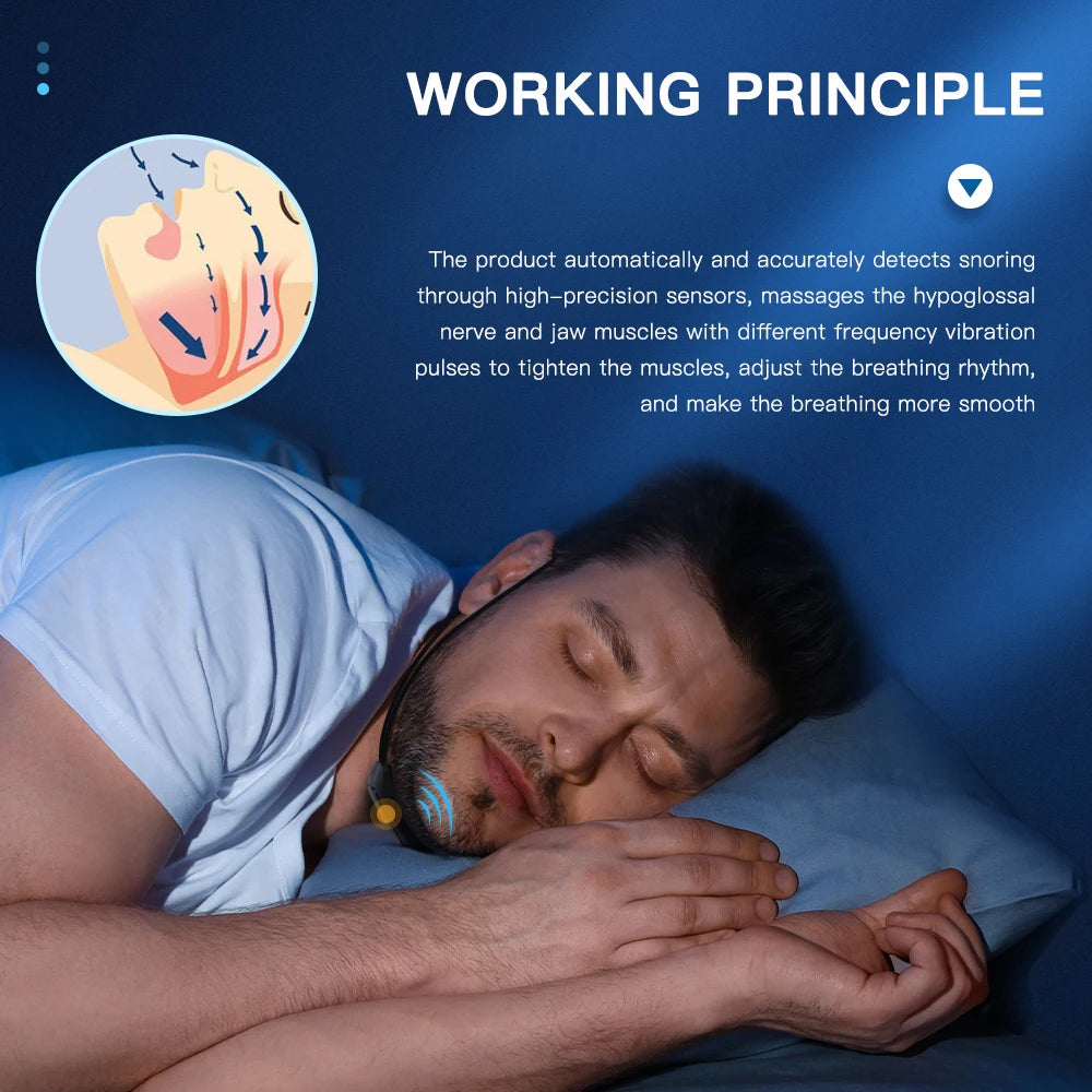 EMS Smart Anti-Snoring Device – USB Rechargeable Sleep Apnea Aid