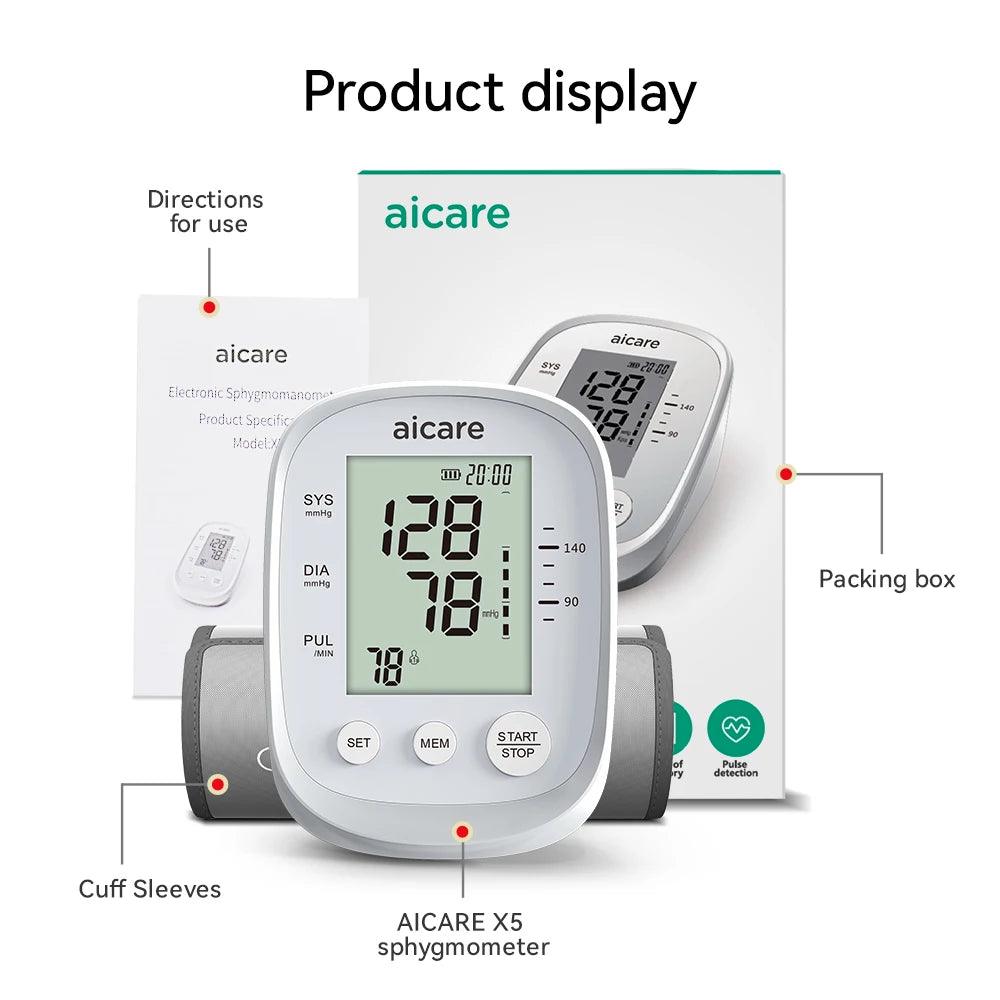 AICARE Automatic Upper Arm Blood Pressure Monitor