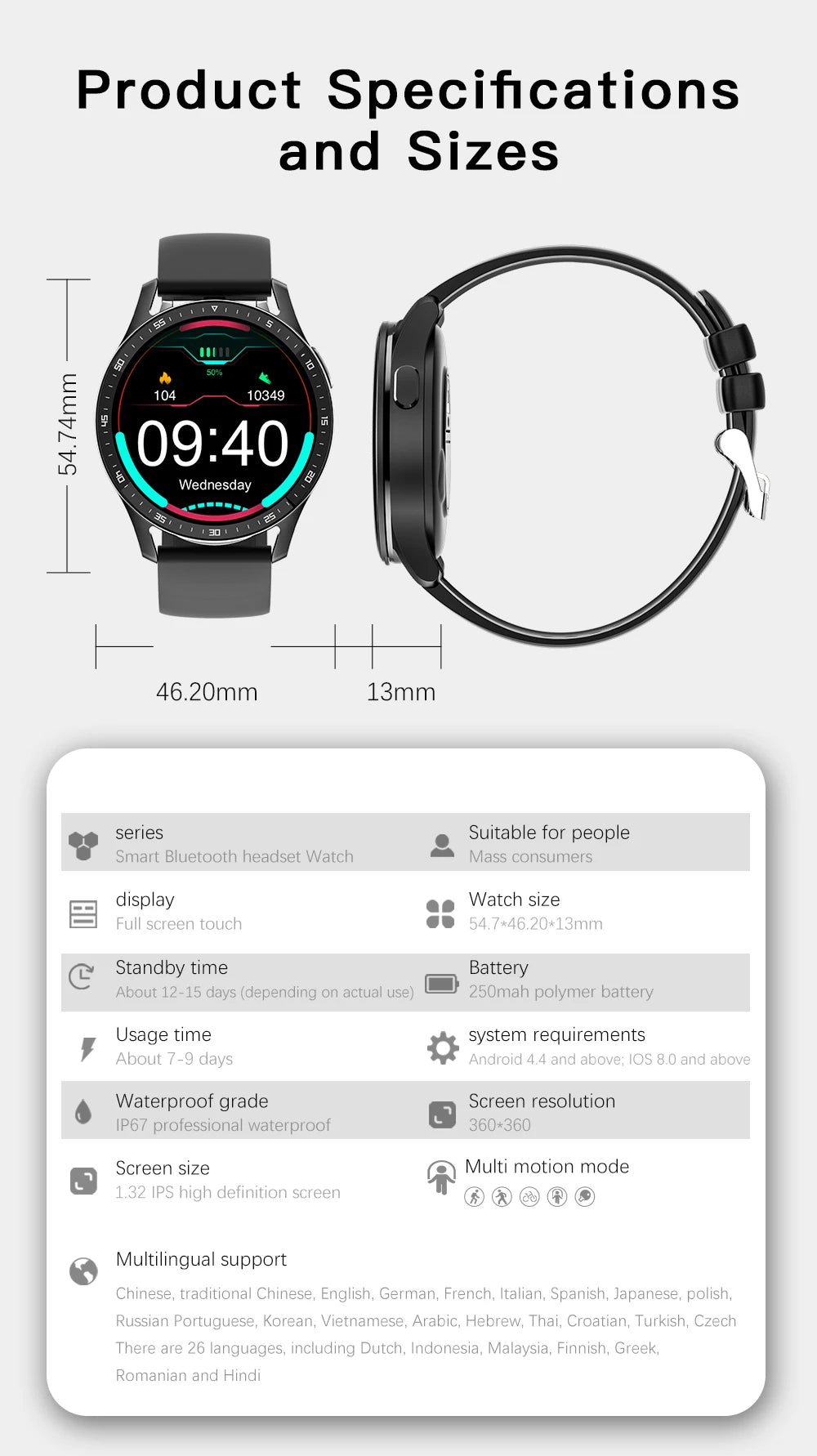 X7 2-in-1 Smart Watch with TWS Earbuds