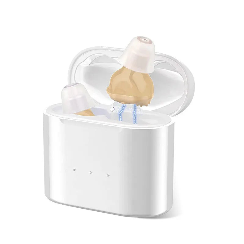 Rechargeable Invisible Hearing Aid – Mini ITE Sound Amplifier for Elderly
