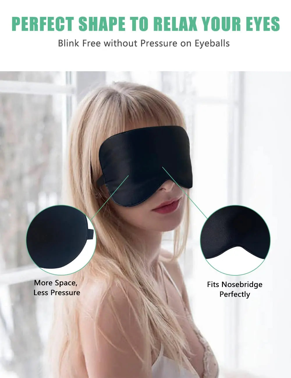 100% Natural Silk Sleep Mask with Adjustable Strap