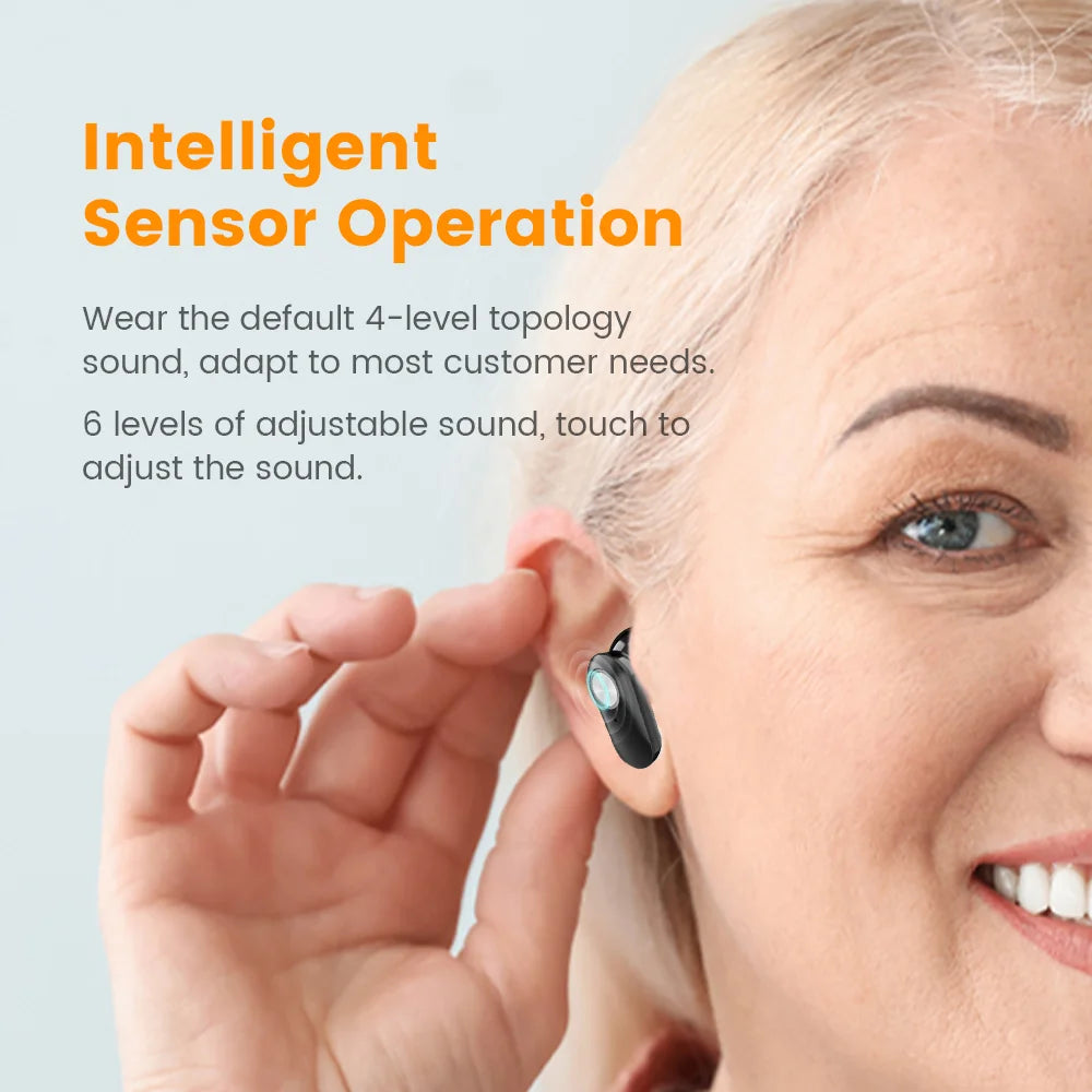 Rechargeable Invisible Hearing Aid – Mini ITE Sound Amplifier for Elderly