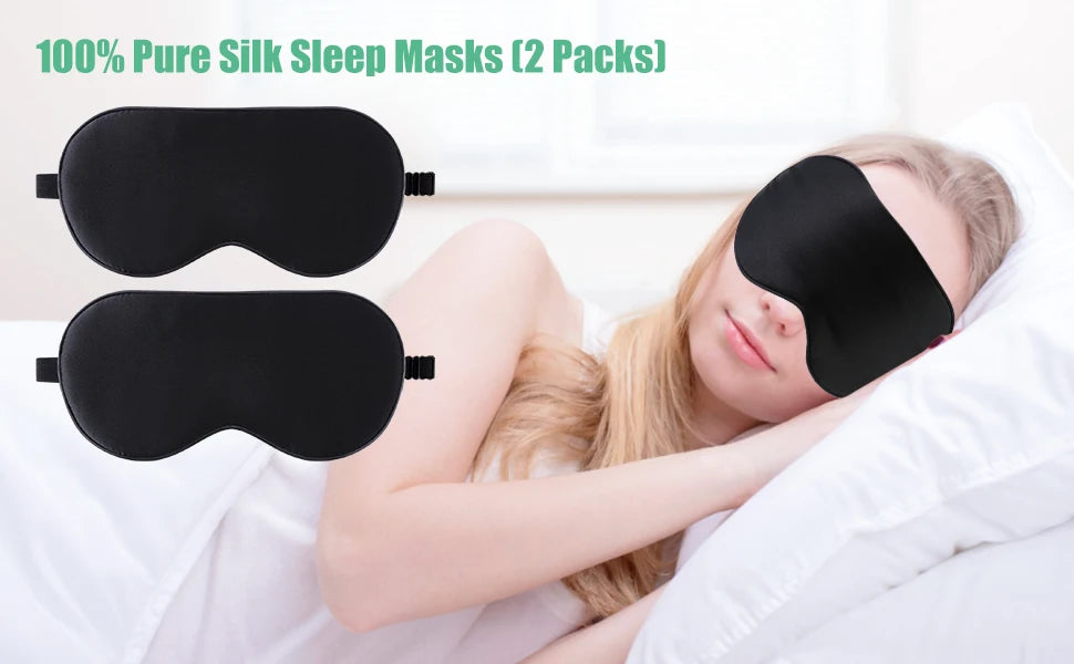 100% Natural Silk Sleep Mask with Adjustable Strap