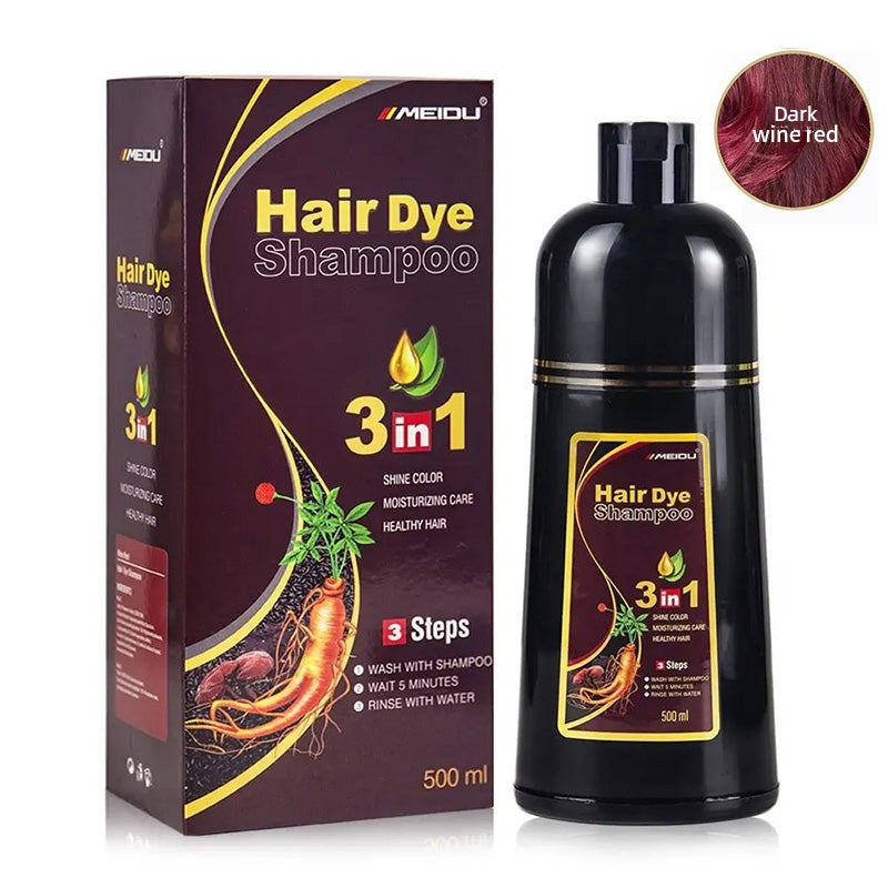 3-in-1 Herbal Black Hair Dye Shampoo & Conditioner